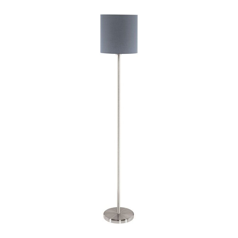 Grå modern golvlampa tyg, Abano, med brytare