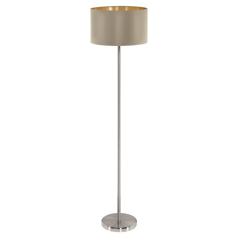 Guld modern golvlampa tyg, Terme, med brytare Guld modern golvlampa tyg, Terme, med brytare