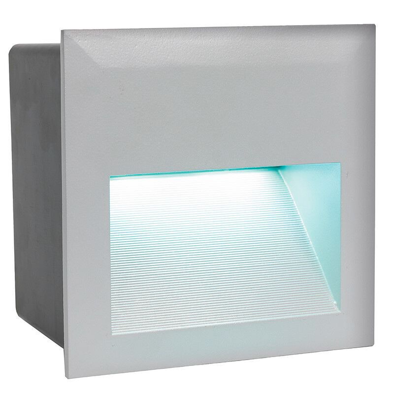 Silver infälld vägglampa utomhus aluminium, Anke, IP65 Silver infälld vägglampa utomhus aluminium, Anke, IP65