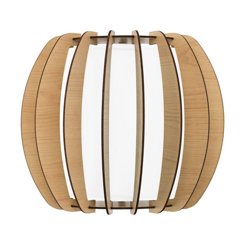 Krämfärgad rustik vägglampa trä, Kiran