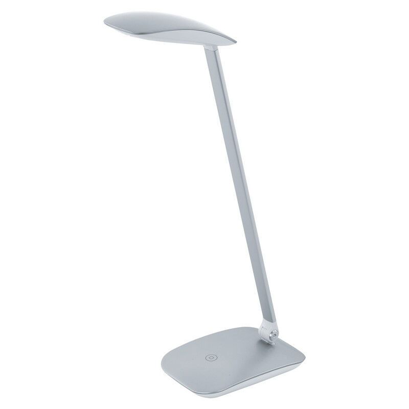 Silver modern skrivbordslampa plast, Arslan, 5W, 4000K LED, med beröringsdimmer