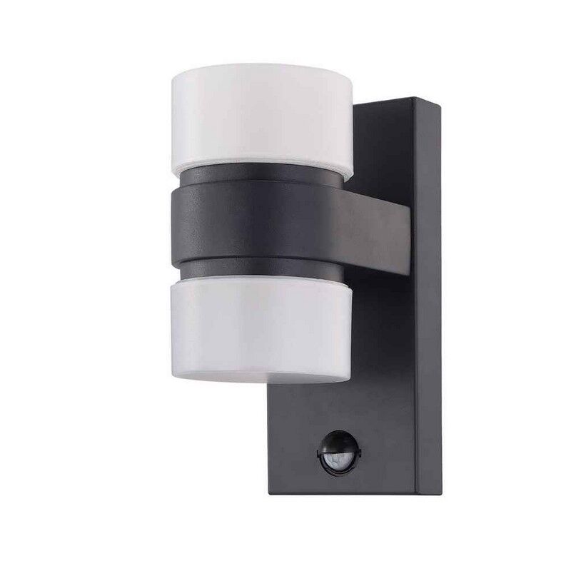Antracit modern utomhus vägglampa med rörelsesensor aluminium, Birte, IP44