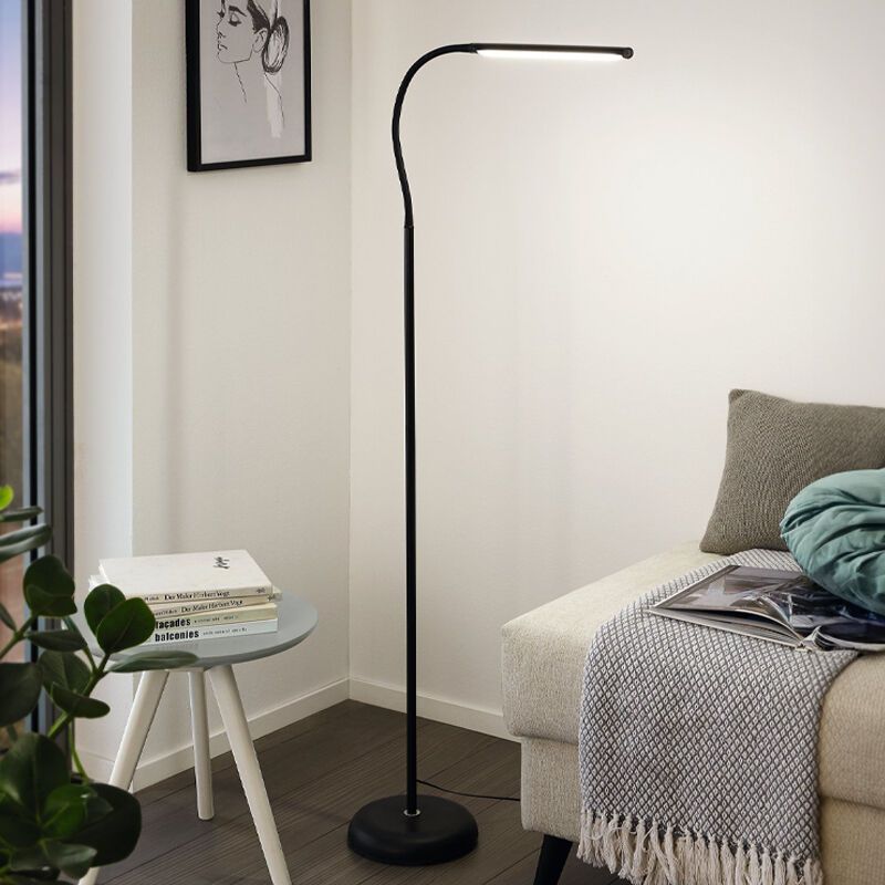 Svart modern golvlampa plast, Brennan, 5W, 4000K LED, med beröringsdimmer