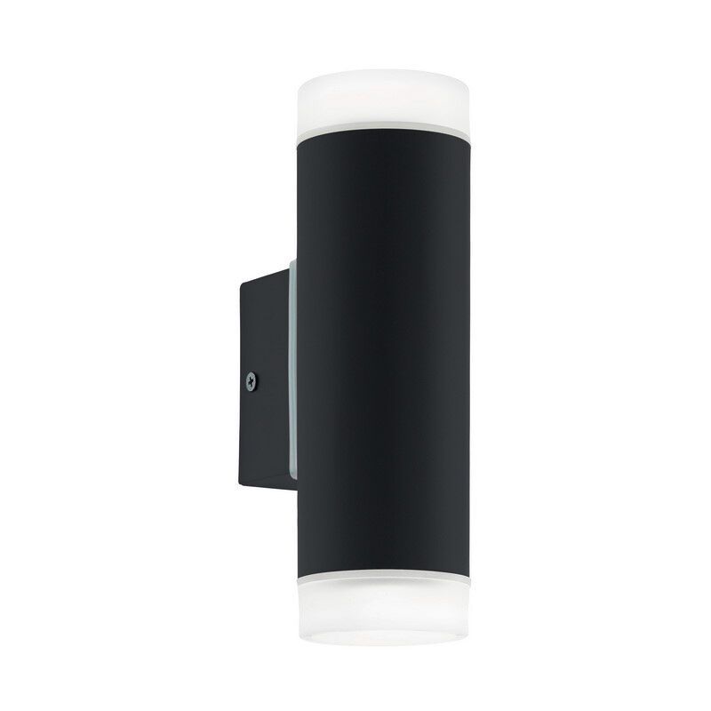 Svart modern up down vägglampa plast, Marlies, IP44
