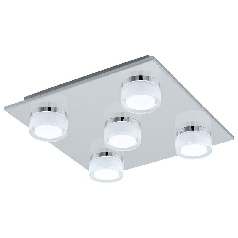 Krom modern taklampa plast, Busra, 7W, 3000K LED, IP44 Krom modern taklampa plast, Busra, 7W, 3000K LED, IP44