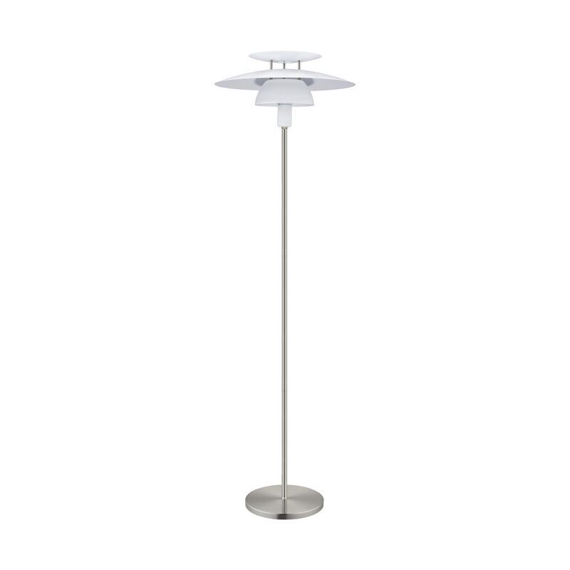 Nickel design golvlampa stål, Lariana, med brytare