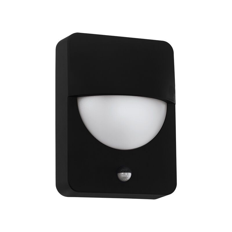 Svart modern utomhus vägglampa med rörelsesensor aluminium, Kilian, IP44 Svart modern utomhus vägglampa med rörelsesensor aluminium, Kilian, IP44