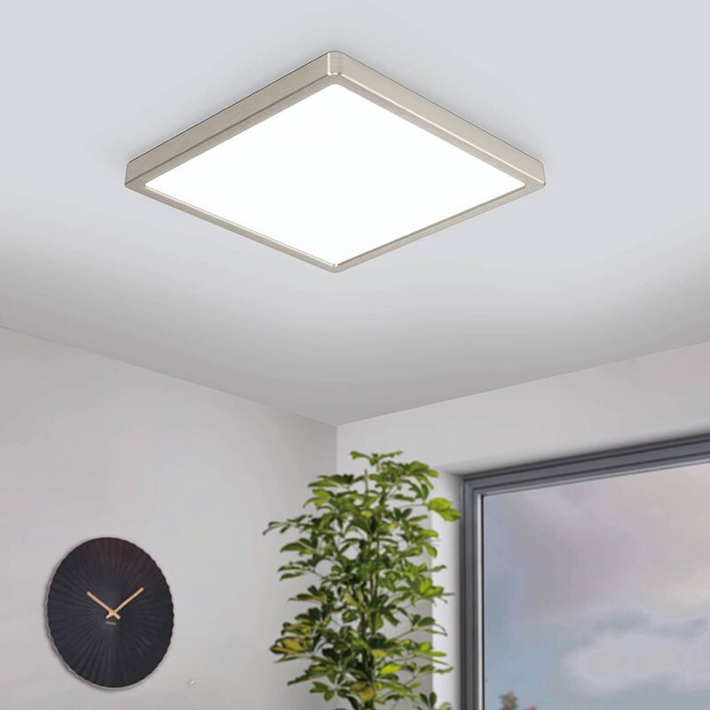 Nickel smart taklampa plast, Geraldo, 19,5W, varm till kall vit justerbar LED, IP44