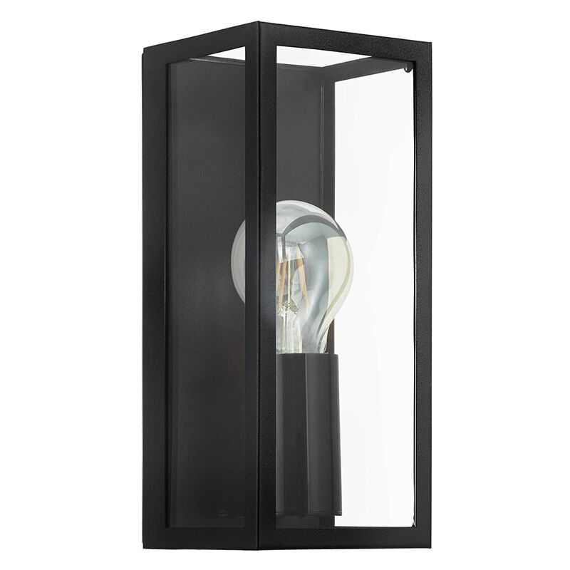 Svart modern badrumslampa vägg glas, Amadou, IP44 Svart modern badrumslampa vägg glas, Amadou, IP44