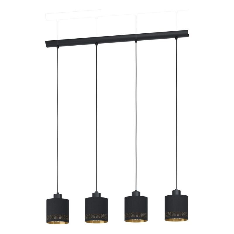Svart modern fönsterlampa tyg, Niko