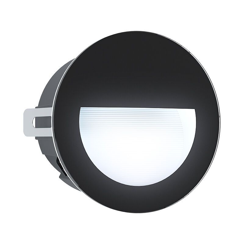 Svart modern infälld vägglampa utomhus aluminium, Luigino, 2,5W, 4000K LED, IP65