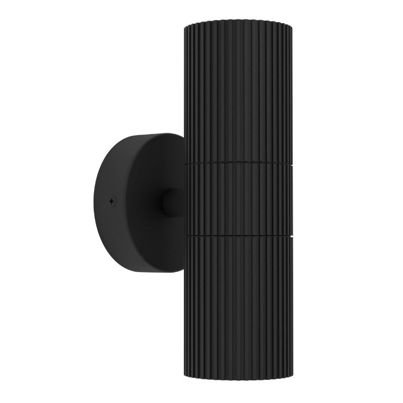 Svart modern up down vägglampa plast, Touria, IP44