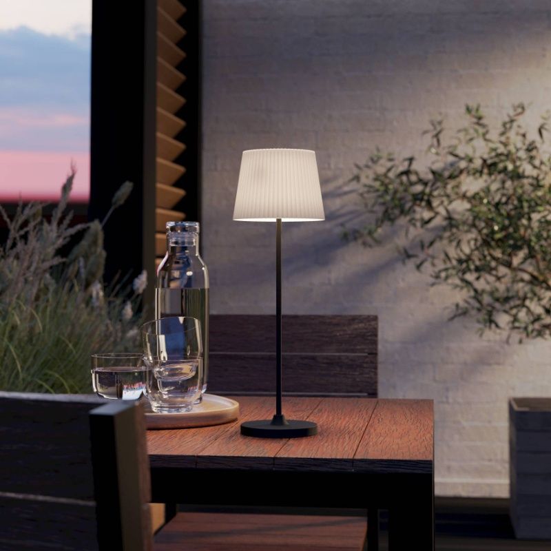 Beige modern bordslampa tyg, Latif, 2W, white switch LED, med beröringsdimmer Beige modern bordslampa tyg, Latif, 2W, white switch LED, med beröringsdimmer