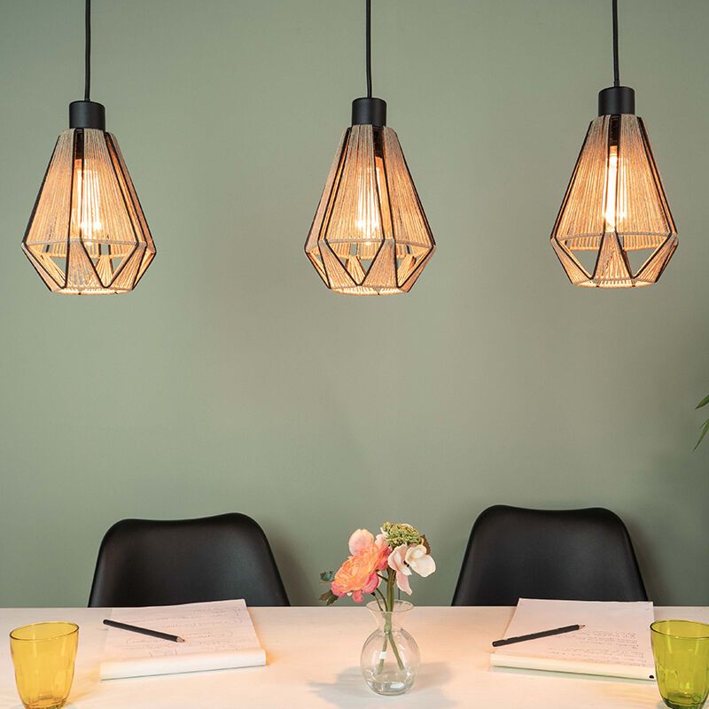 Brun rustik fönsterlampa stål, Yessica