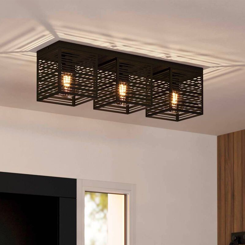 Svart industri taklampa aluminium, Lennaert