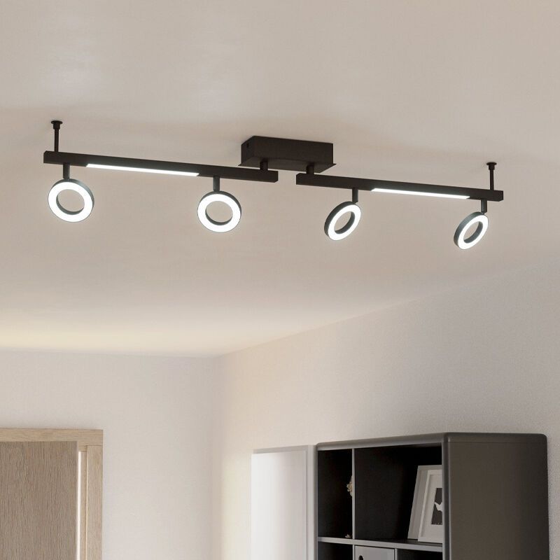 Svart modern spotlight tak aluminium, Madelinde, 3,2W, 3000K LED