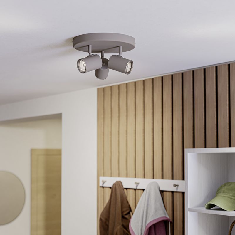 Brun modern takspotlight badrum stål, Consuma, IP44