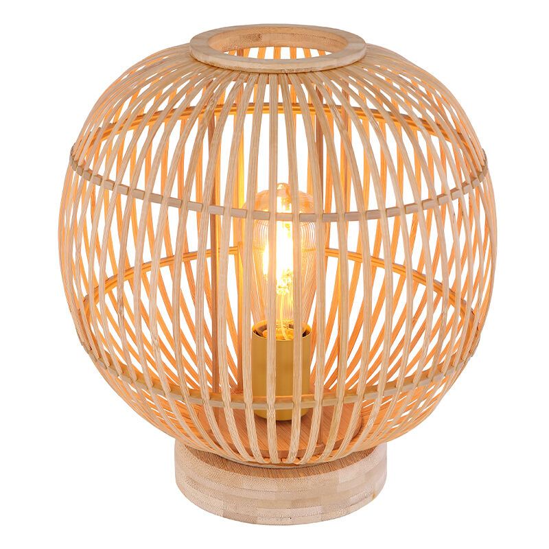 Trä bordslampa brun, Terry, med brytare Trä bordslampa brun, Terry, med brytare