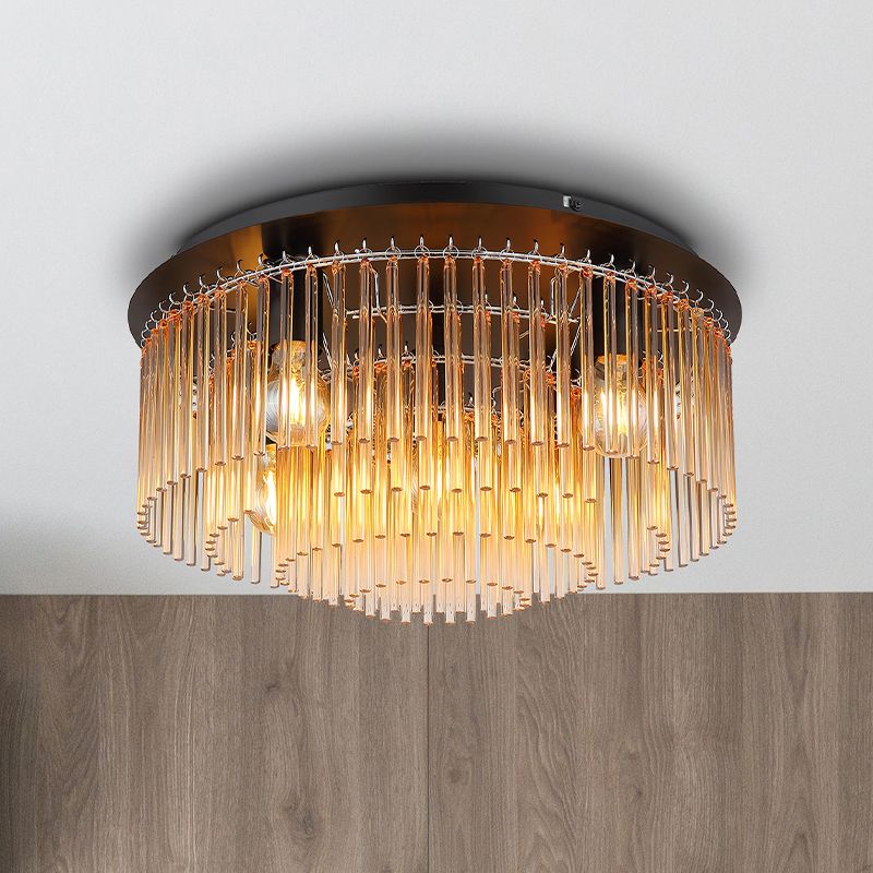 Bärnstensfärgad design taklampa glas, Genelva