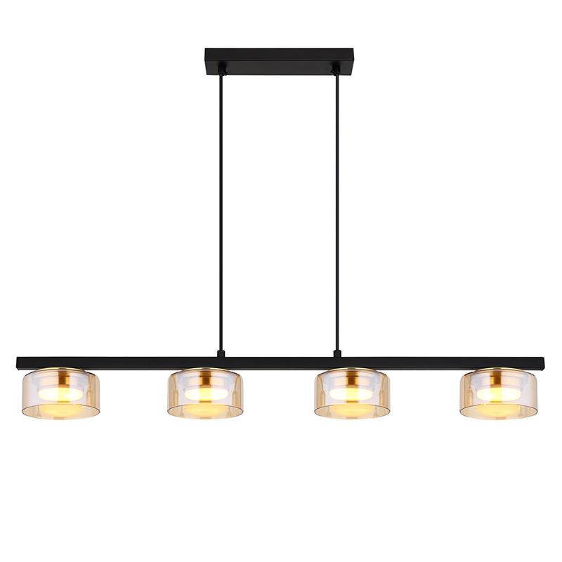 Bärnstensfärgad design pendellampa matbord metall, Jamahl