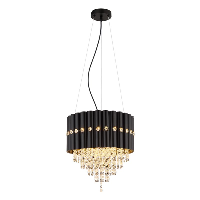 Svart design ljuskrona kristall, Moniek