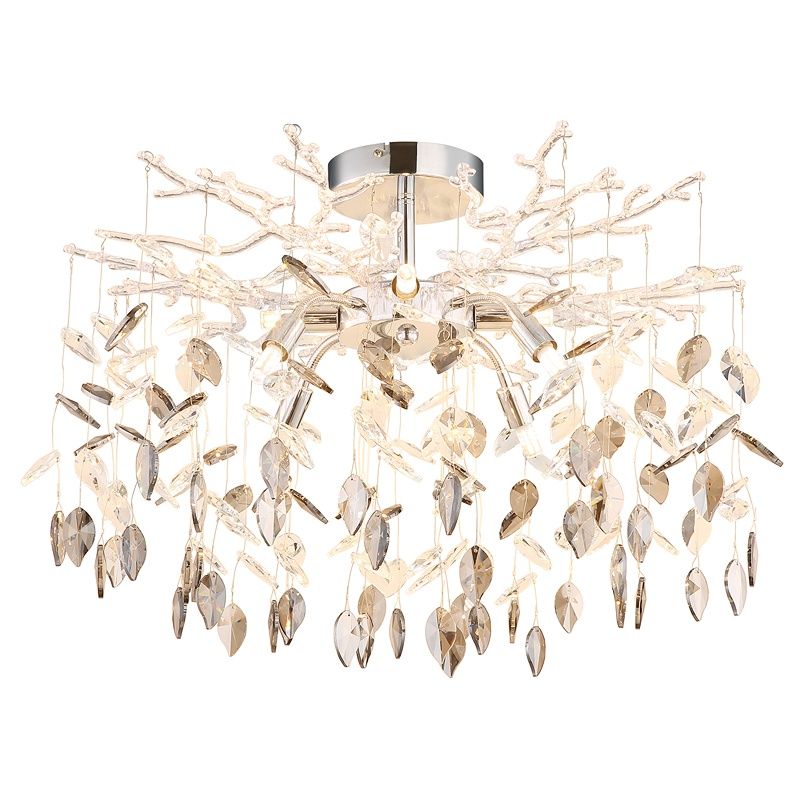 Krom design taklampa glas, Derck