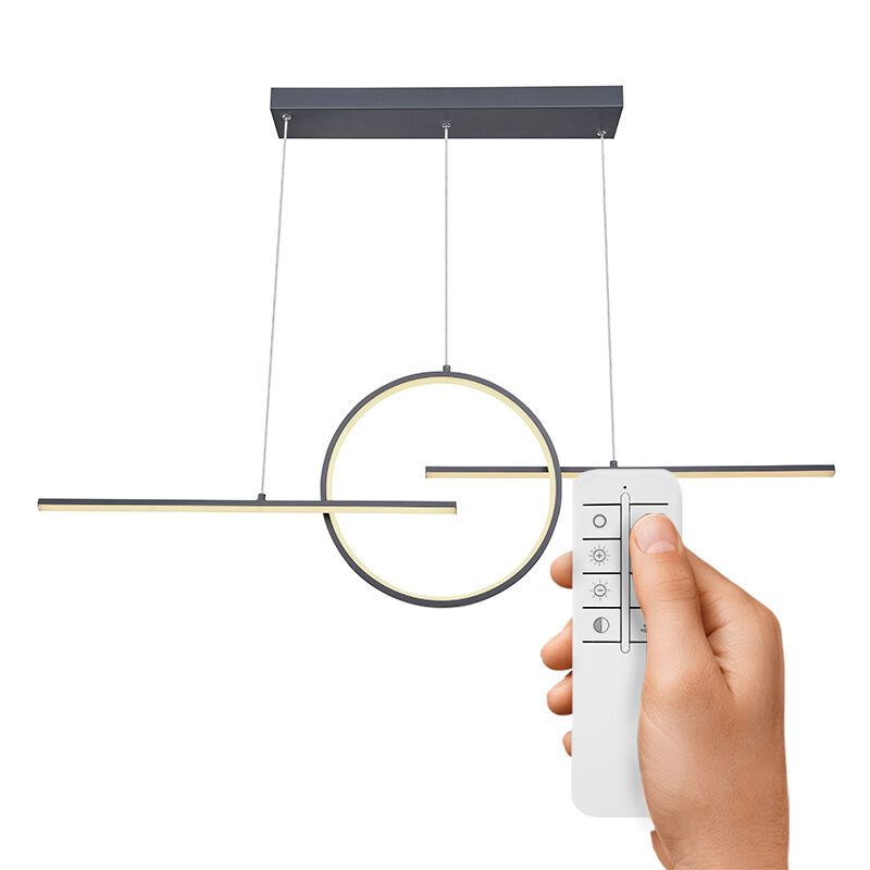 Antracit design fönsterlampa metall, Wieger, 50W, varm till kall vit justerbar LED, met fjärrkontroll