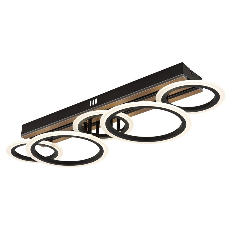 Svart design taklampa metall, Benedicte, 34W, white switch LED