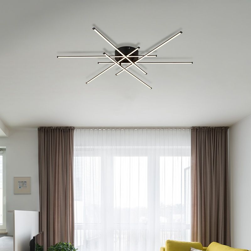 Svart design taklampa aluminium, Leigh, 40W, 3000K LED