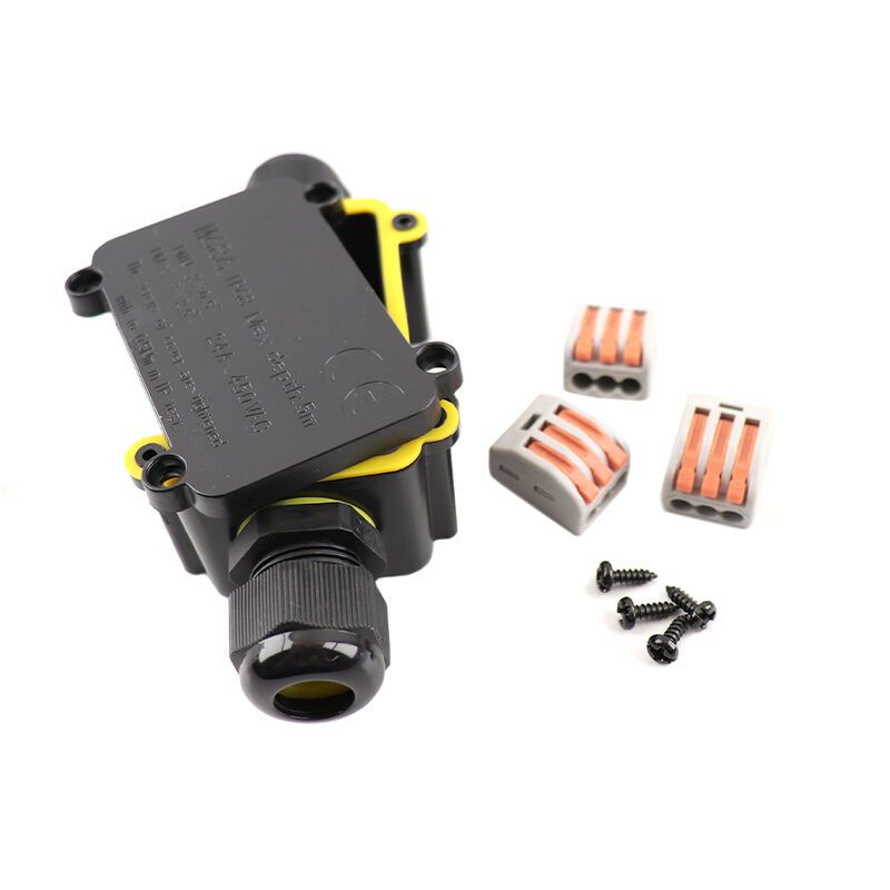 Vattentät 2-vägs kabelkoppling, med Wago-kontakt inuti, IP68