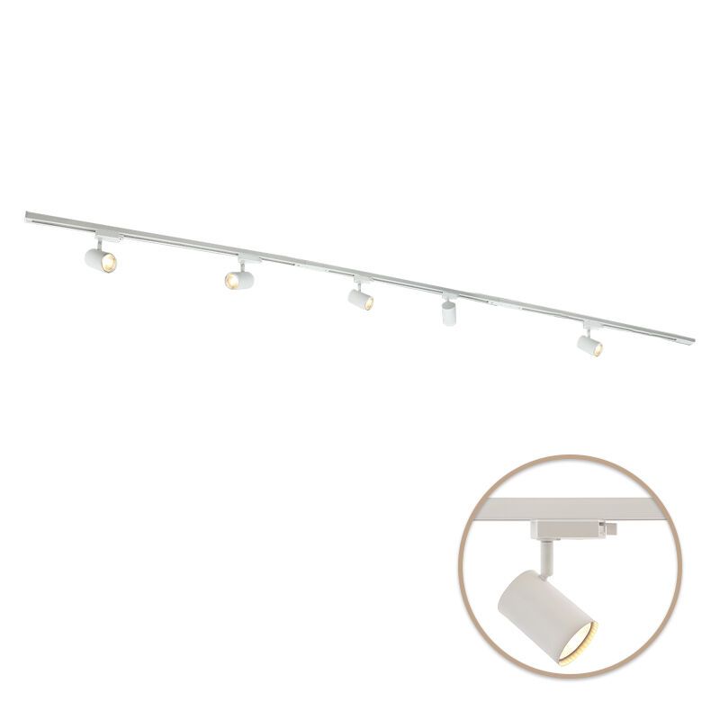 3M 1 fas skensystem vit + 5 Elena spotlights