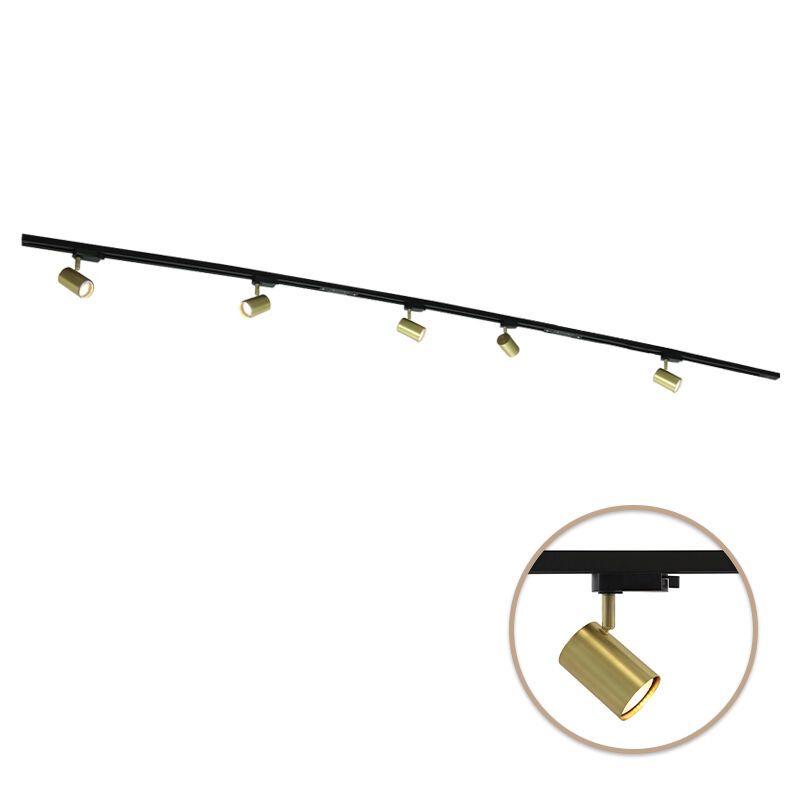 3M 1 fas skensystem mässing + 5 Elena spotlights