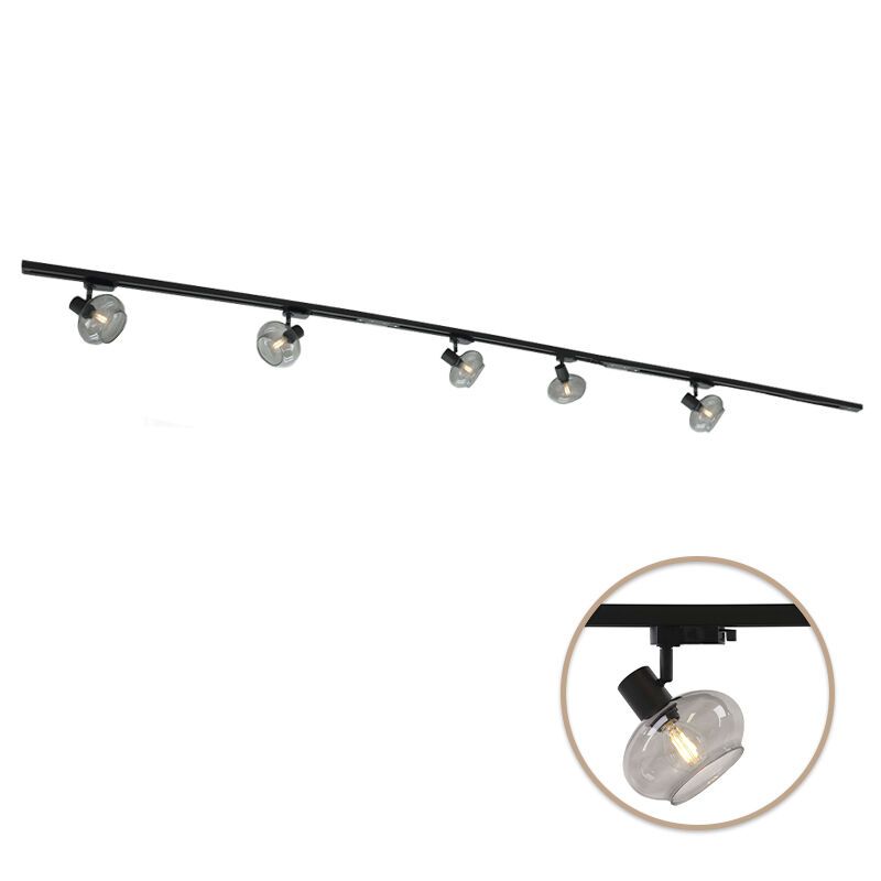 3M 1 fas skensystem svart + 5 Skip spotlights