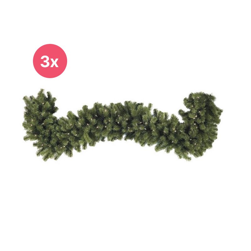 3x 540 cm girland, 40 cm tjock, 200 lysdioder, anslutbar