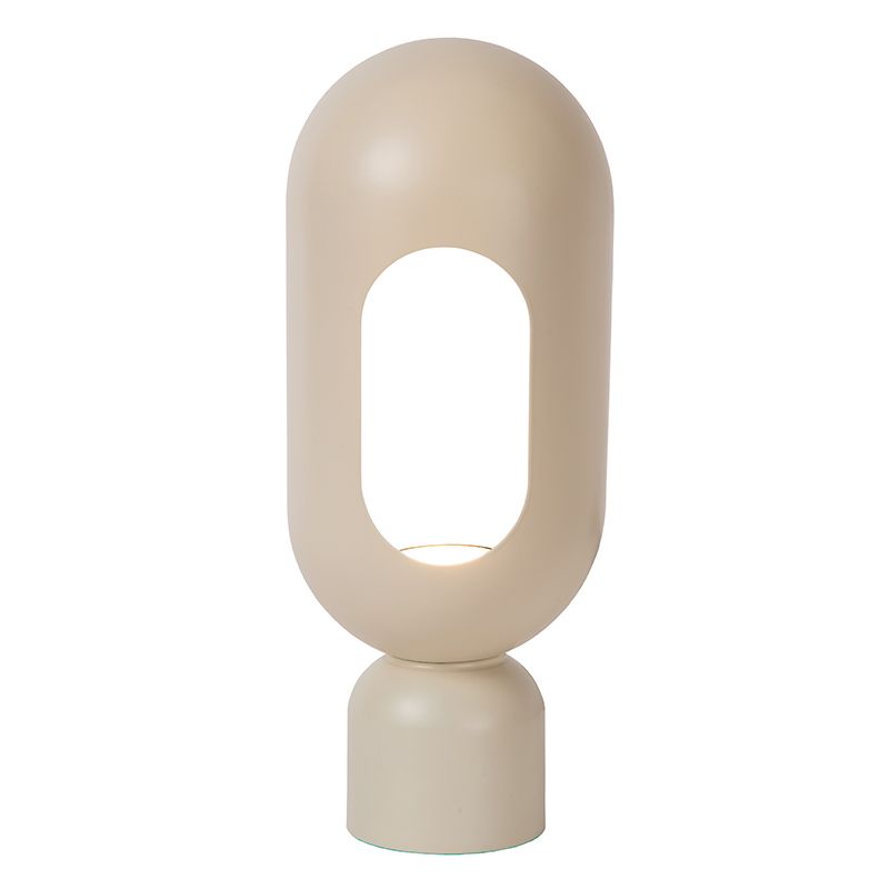 Taupe bordslampa modern, Barris, med brytare