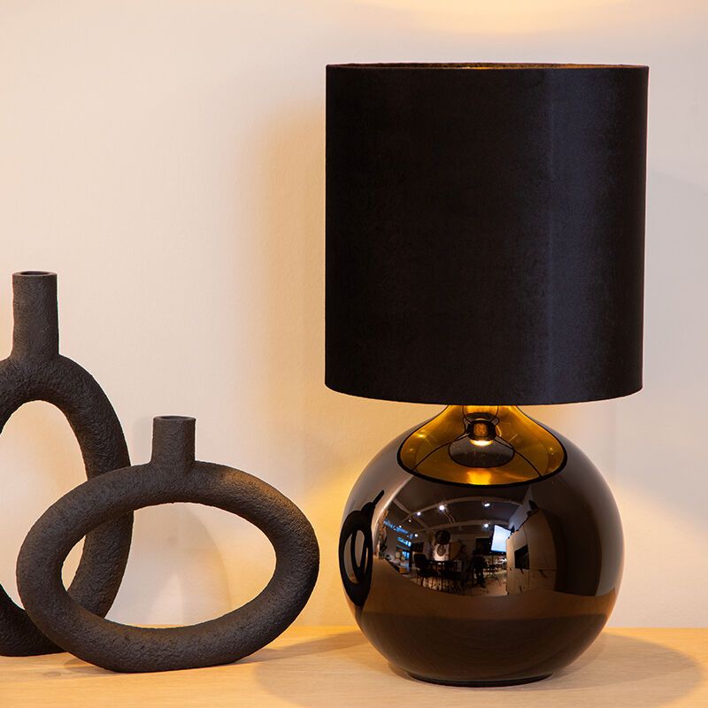 Svart bordslampa retro, Esterad, med brytare