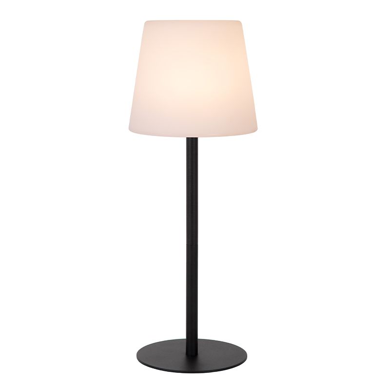 Svart uppladdningsbar utomhusbordslampa modern, Tyon, 2W, 2700K LED, IP65, med beröringsdimmer