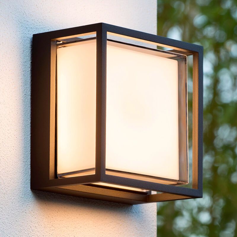 Svart utelampa modern, Singa, 9,6W, 2700K LED, IP54