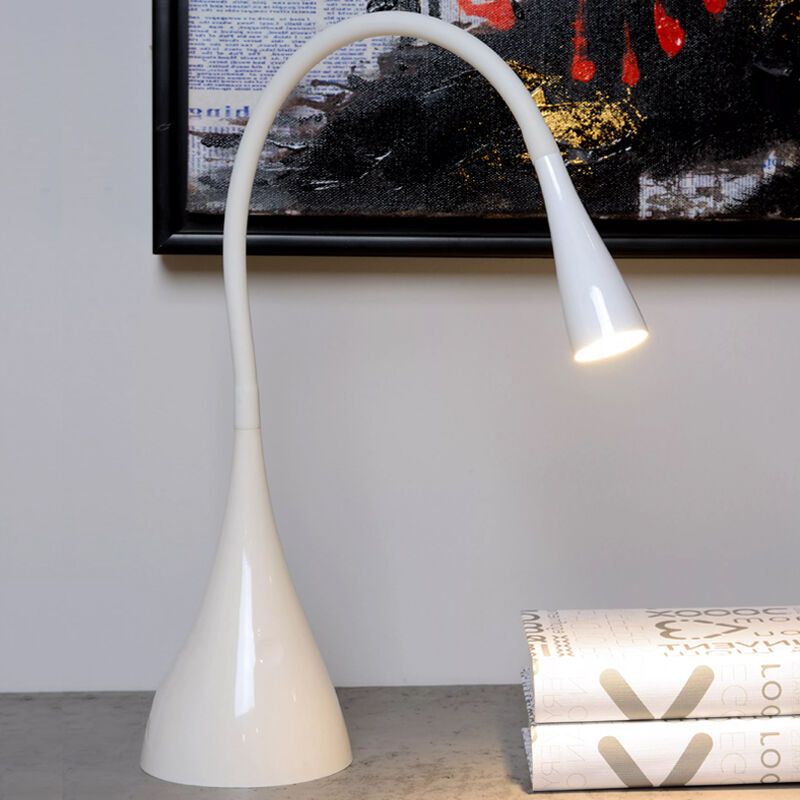 Vit skrivbordslampa modern, Zozy, 3W, 3000K LED, med beröringsdimmer Vit skrivbordslampa modern, Zozy, 3W, 3000K LED, med beröringsdimmer