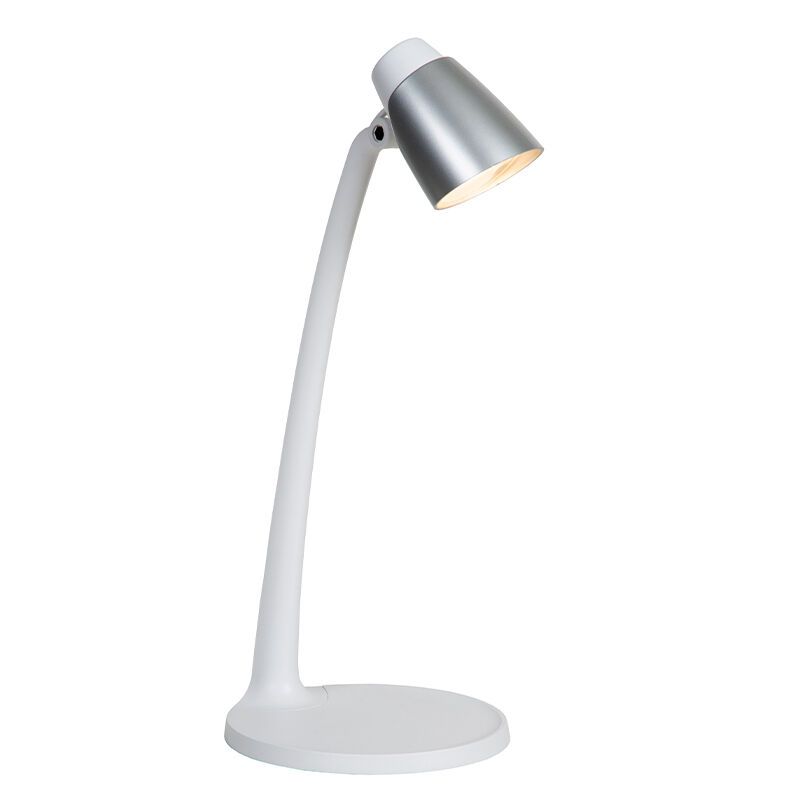 Vit skrivbordslampa klassisk, Ludo, 4,5W, 3000K LED, med brytare