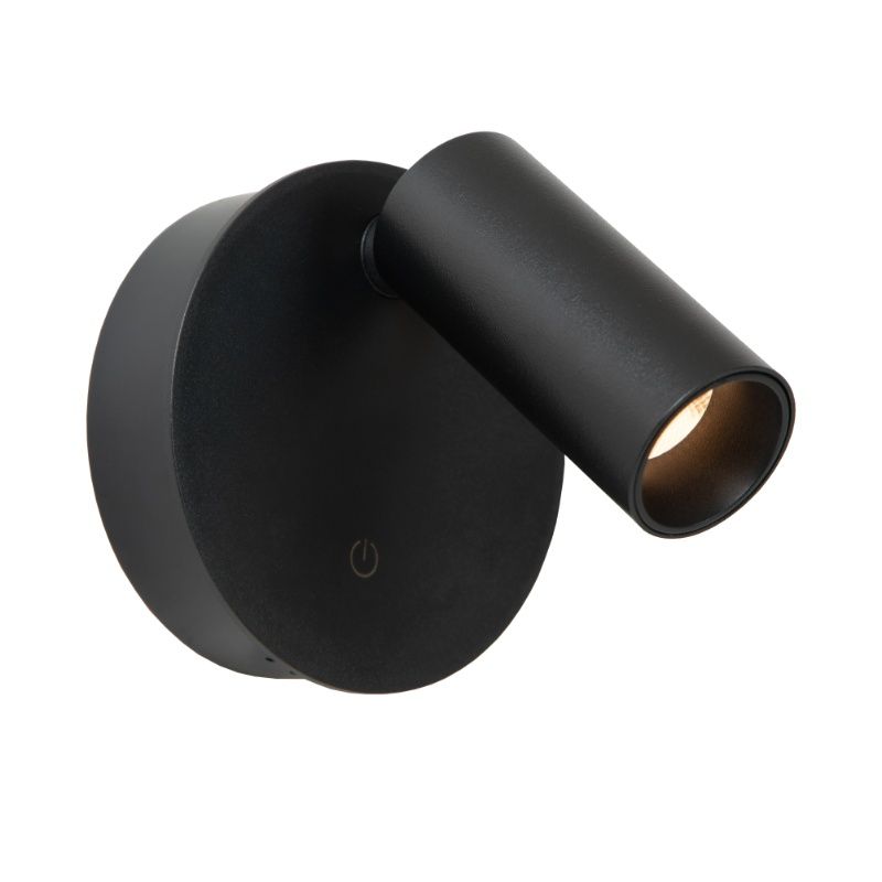 Svart uppladdningsbar vägglampa modern, Toni, 2W, 2700-4000K, med beröringsdimmer Svart uppladdningsbar vägglampa modern, Toni, 2W, 2700-4000K, med beröringsdimmer