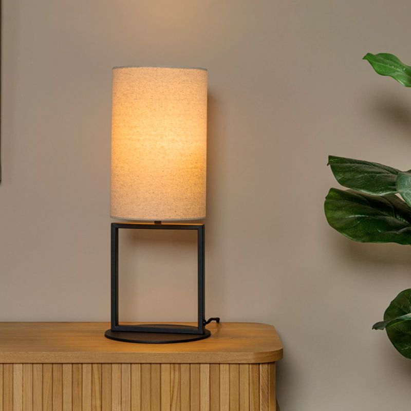 Beige bordslampa rustik, Herman, med brytare
