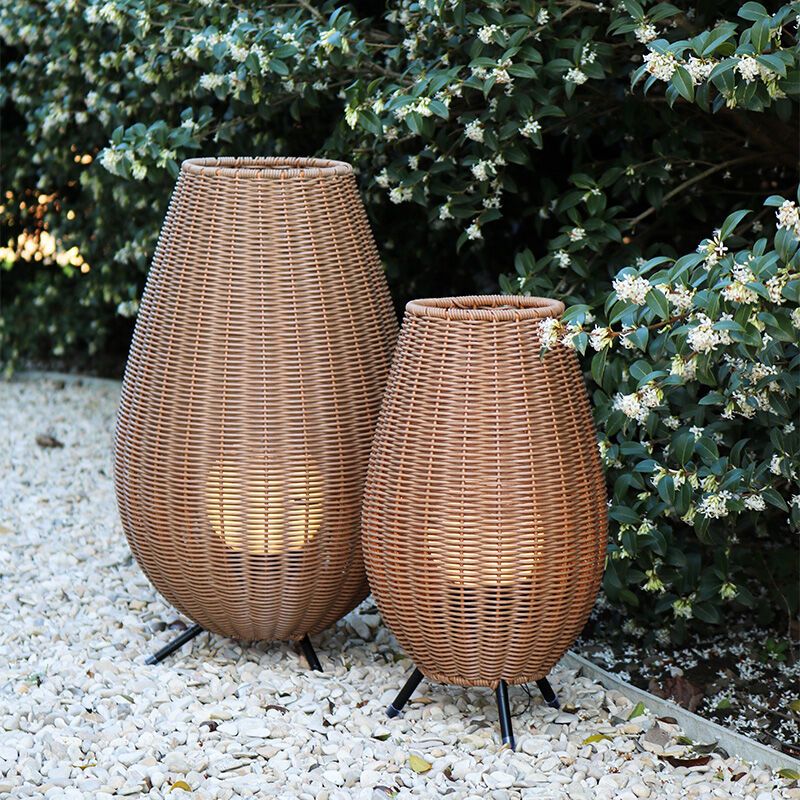 Brun bordslampa utomhus rustik, Colin, 3W, 3000K LED, IP44, 3 stegs dimmer