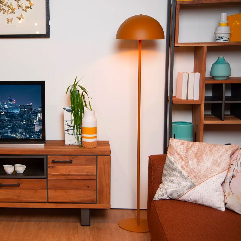 Gul golvlampa modern, Siemon, med brytare