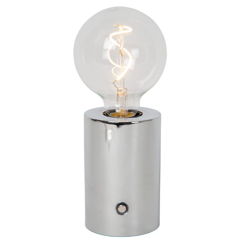 Krom uppladdningsbar bordslampa modern, Vivo, med beröringsdimmer Krom uppladdningsbar bordslampa modern, Vivo, med beröringsdimmer