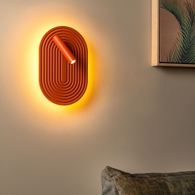 Orange vägglampa modern, Carmino, 12W, 2700K LED, med brytare