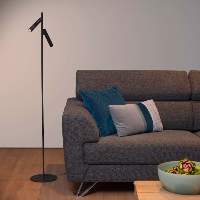 Svart läslampa golv modern, Philon, 4,5W, 3000K LED, med beröringsdimmer Svart läslampa golv modern, Philon, 4,5W, 3000K LED, med beröringsdimmer