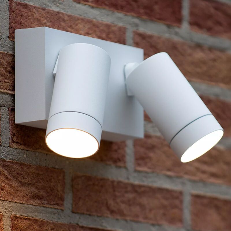 Vit utomhus vägglampa med rörelsesensor modern, Taylor, IP54 Vit utomhus vägglampa med rörelsesensor modern, Taylor, IP54
