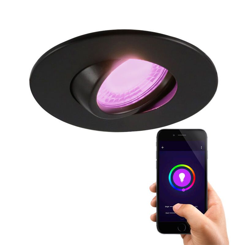 Aluminium smart infällda spotlight svart, Jill, IP44