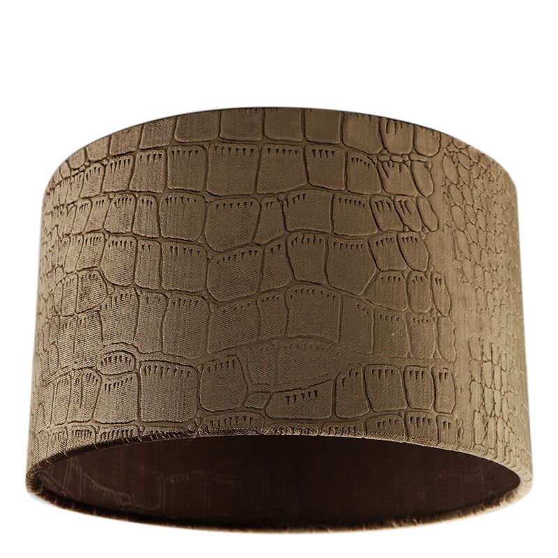 30 cm lampskärm sammet brun krokodiltyg, Emilius
